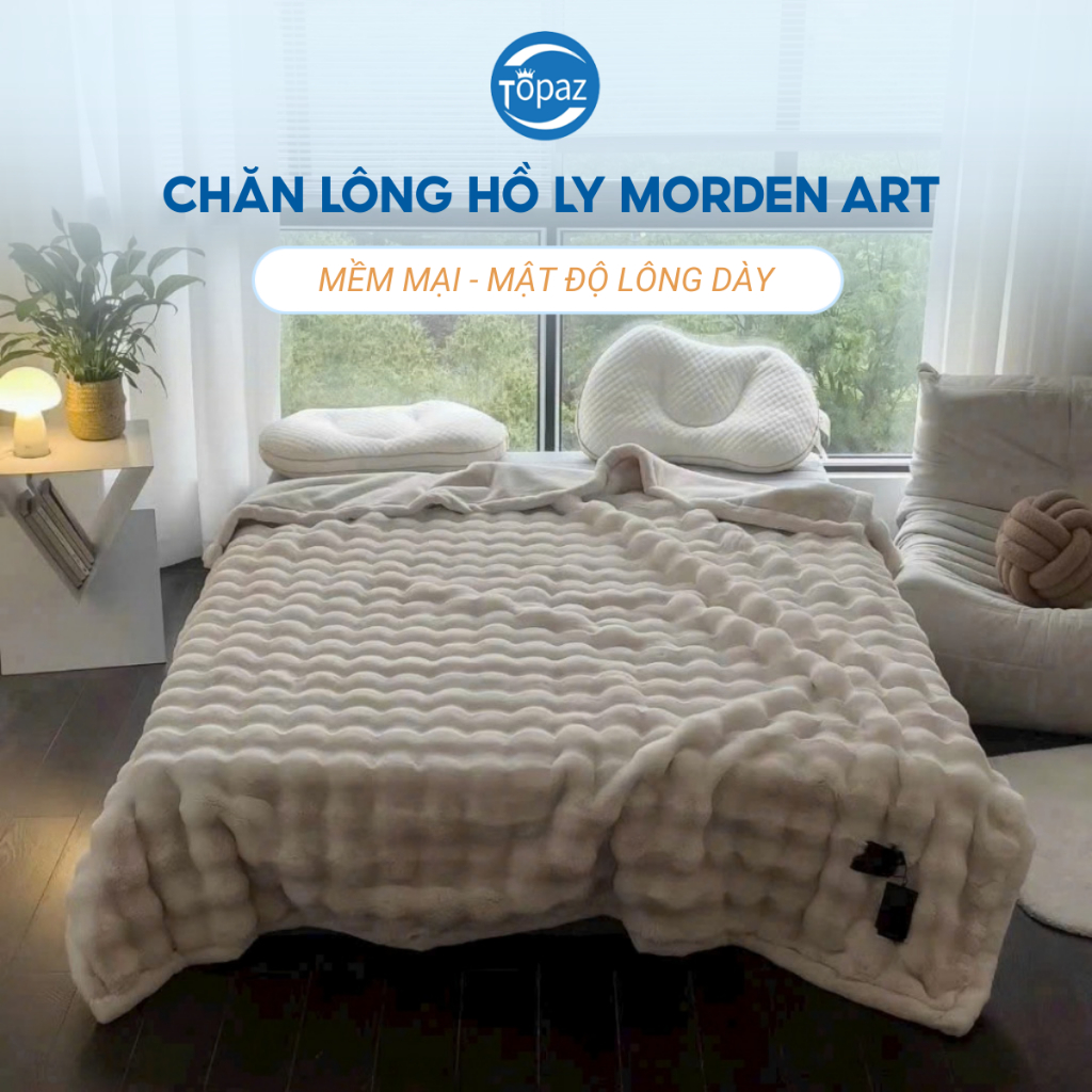 Chăn lông hồ ly Morden Art lông siêu mịn, màu sắc sang trọng chất lượng cao Topaz nhập khẩu chính hãng