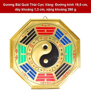 Gương Bát Quái Âm Dương Mạ Vàng - Phong Thuỷ Trấn Sát Trừ Tà Chất Lượng Cao