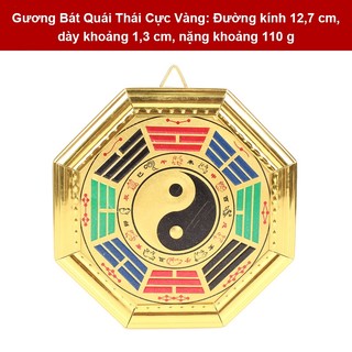 Gương Bát Quái Âm Dương Mạ Vàng - Phong Thuỷ Trấn Sát Trừ Tà Chất Lượng Cao