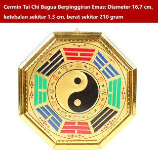 Gương Bát Quái Âm Dương Mạ Vàng - Phong Thuỷ Trấn Sát Trừ Tà Chất Lượng Cao