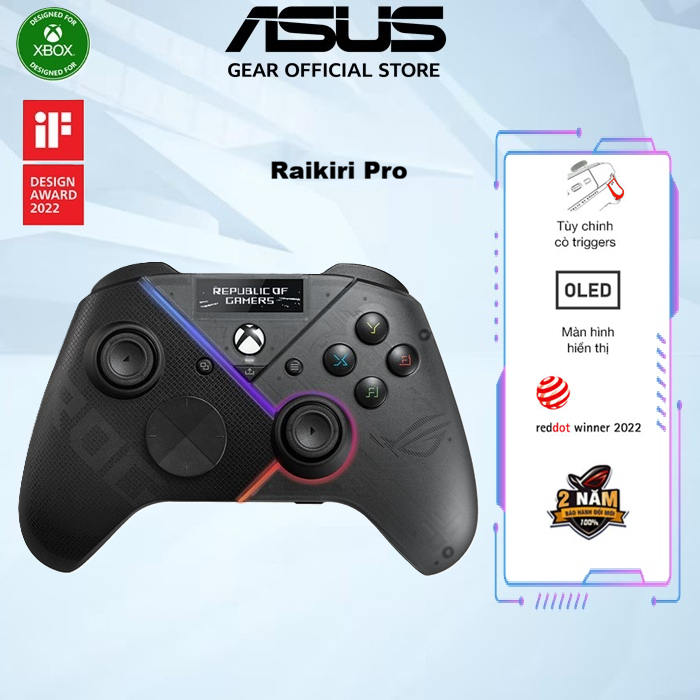 Tay cầm chơi game Asus ROG Raikiri Pro - Màn hình OLED tích hợp ...