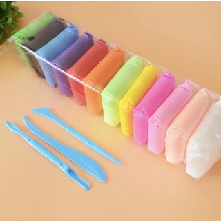 Đất sét tự khô 12, 24 màu đồ chơi sáng tạo cho bé dễ nặn an toàn khi sử dụng hằng ngày
