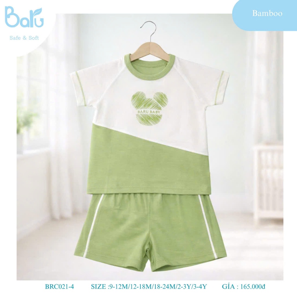 BỘ CỔ TRÒN CỘC TAY . QUẦN ĐÙI, BRC021-4