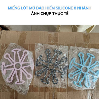 Đệm lót mũ bảo hiểm silicon 8 cánh êm mềm thoáng khí giúp đội mũ thoải mái