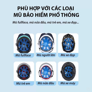 Đệm lót mũ bảo hiểm silicon 8 cánh êm mềm thoáng khí giúp đội mũ thoải mái