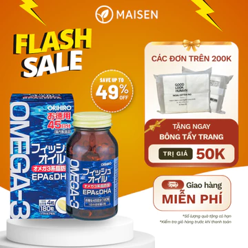 Viên Uống Omega 3 Orihiro 180 Viên – Hỗ Trợ Bổ Mắt & Tim Mạch, Hỗ Trợ Trí Nhớ