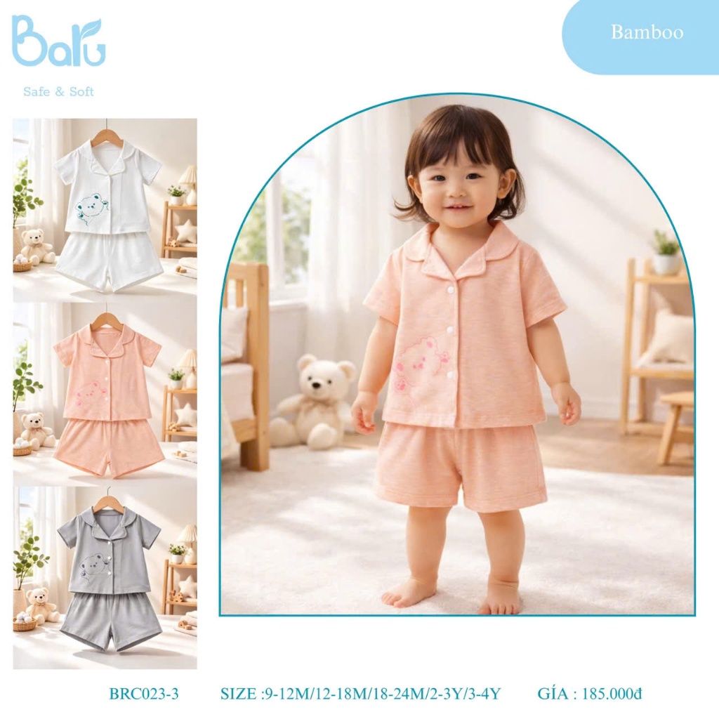 BỘ PIJAMA CỔ BẺ - BRC023-3