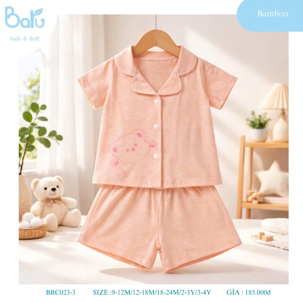 BỘ PIJAMA CỔ BẺ - BRC023-3