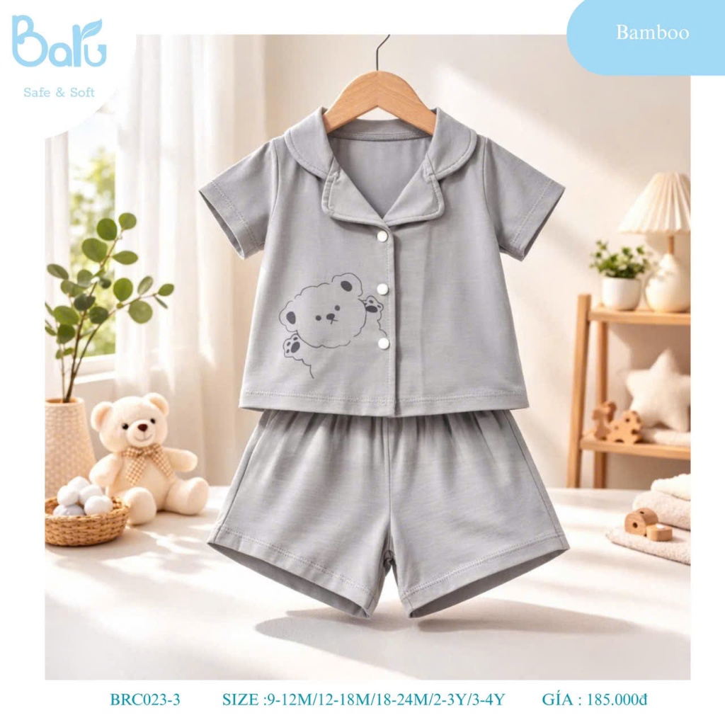 BỘ PIJAMA CỔ BẺ - BRC023-3