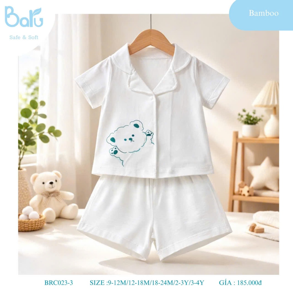 BỘ PIJAMA CỔ BẺ - BRC023-3