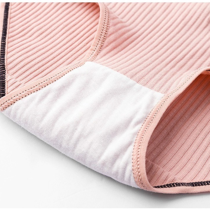 Quần lót nữ cotton gân tăm thoáng mát kiểu dáng xinh xắn đính nơ đáng yêu đáy lót 2 lớp LANIXA L803