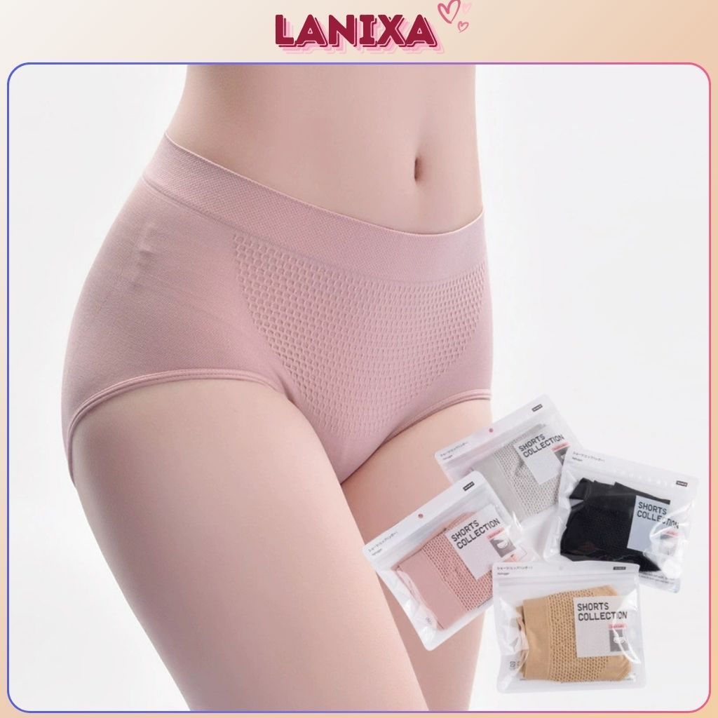 Quần lót nữ su đúc phối lưới thoáng khí mềm mại êm ái co giãn linh hoạt cạp vừa tôn dáng LANIXA L011