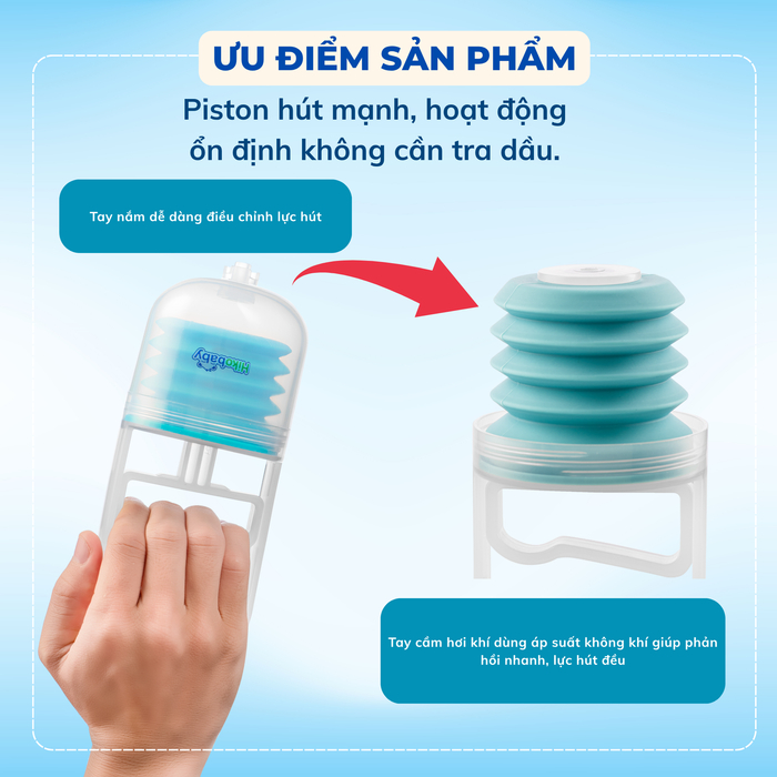 Dụng cụ hút mũi kéo tay HIKOBABY Mũi Hút Silicon Mềm, Dụng Cụ Làm Sạch Mũi, Hút Nguyên Tắc Áp Lực Âm