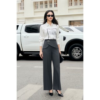 Áo Sơ Mi Lụa Công Sở LAMER FASHION Dáng Suông Dài Tay In Họa Tiết Thiết Kế KUVN L61H24Q018 O61H26Q005
