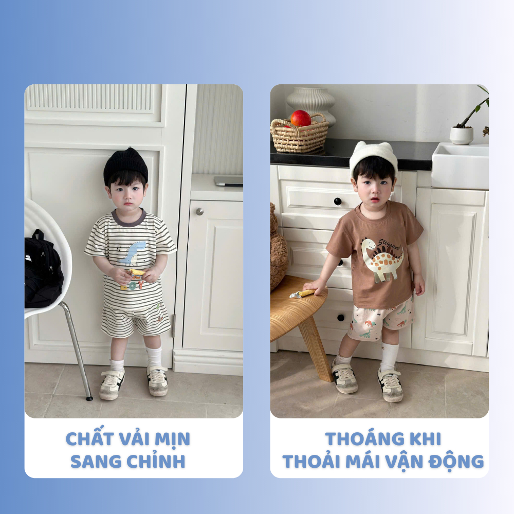[À ƠI SHOP] G40- set 3 bộ cộc khủng long be dino - a100.330