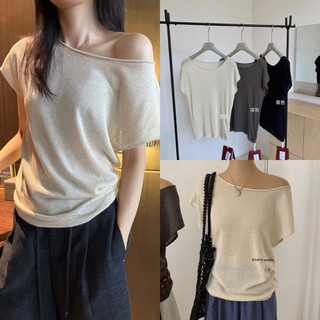 𝐏𝐡𝐢𝐞𝐧 𝐖𝐆𝐖𝐄 | (Sẵn) w9058 Áo Len Mongtoghi Mỏng Cổ Thuyền 3 Màu Trơn