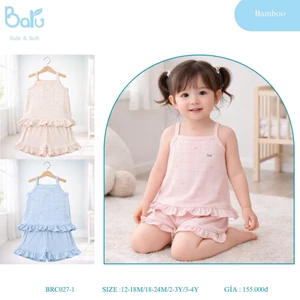 Bộ áo hai dây, quần thun bé gái - BRC027-1