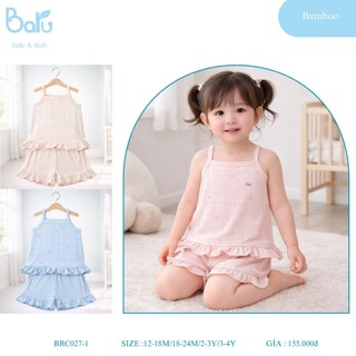 Bộ áo hai dây, quần thun bé gái - BRC027-1