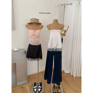 𝐏𝐡𝐢𝐞𝐧 𝐖𝐆𝐖𝐄 | w9036 Áo Quây Lụa Phối Viền Ren Có Chun Co Dãn