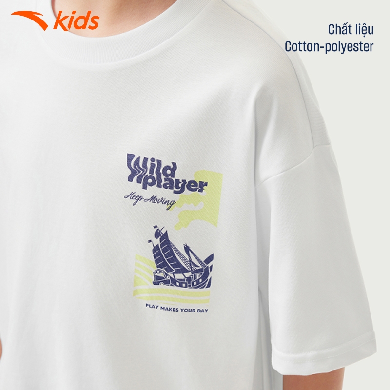 [VC 100K] Áo phông + quần short ngắn thời trang thể thao bé trai size 130-170 Anta Kids Wildplayer 3525B8133