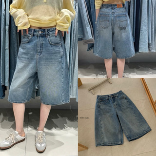 𝐏𝐡𝐢𝐞𝐧 𝐖𝐆𝐖𝐄 | (Sẵn) w9086 Quần Đùi Jean Ngố Xanh Mát Cạp Cao Form Rộng