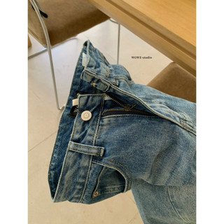𝐏𝐡𝐢𝐞𝐧 𝐖𝐆𝐖𝐄 | (Sẵn) w9086 Quần Đùi Jean Ngố Xanh Mát Cạp Cao Form Rộng