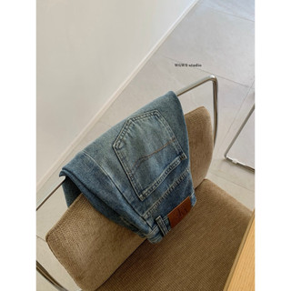 𝐏𝐡𝐢𝐞𝐧 𝐖𝐆𝐖𝐄 | (Sẵn) w9086 Quần Đùi Jean Ngố Xanh Mát Cạp Cao Form Rộng