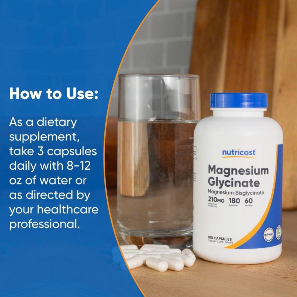 NUTRICOST MAGNESIUM GLYCINATE 210MG – Hỗ Trợ Giấc Ngủ Ngon Và Thư Giãn Cơ Bắp