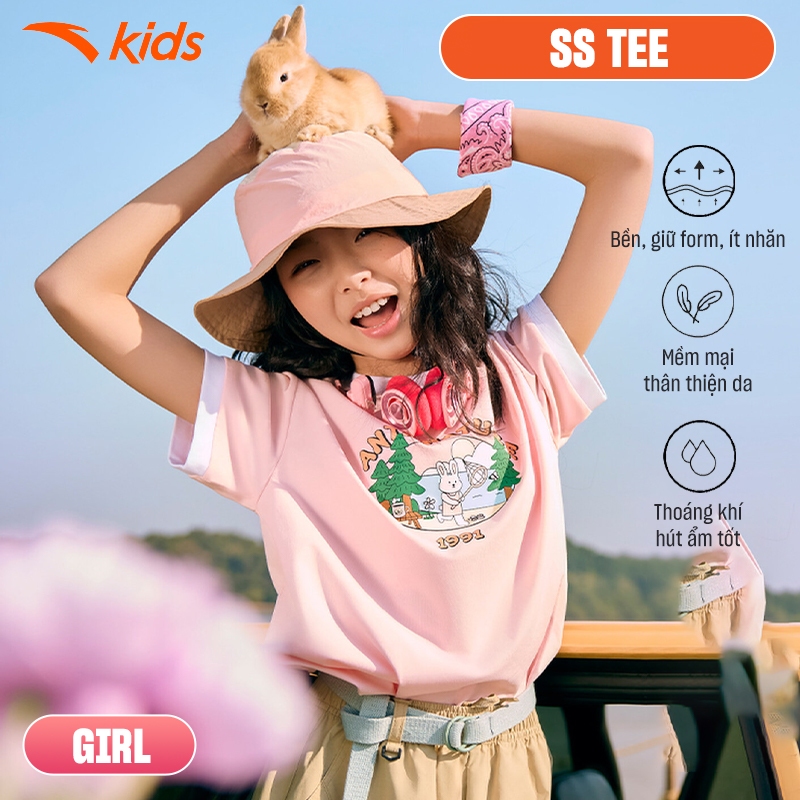 Áo Phông Ngắn Tay Thể Thao Bé gái ANTA KIDS 3625C6107 T-Shirt