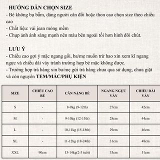 Váy yếm jean may liền 9th-3 tuổi thêu hoa vải thông hơi thoáng mát cho bé gái D1267 Bí Ngô Nhỏ