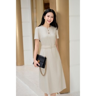 Đầm Dáng Suông LAMER Đai Eo Đính Hoa Tiết Bướm Trang Trí Thanh Lịch O63T26Q001