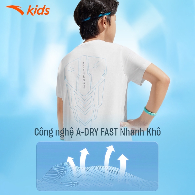 ANTA KIDS Áo Phông Thể Thao Bé Trai 3525B5104 Mềm Mịn, Thoáng Mát
