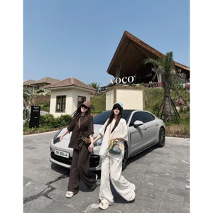 SET BỘ cotton dáng xuông ,quần ống rộng cho nàng dạo phố