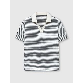 Áo thun polo nữ YODY kẻ dáng suông cổ chữ V thun mềm mại WCPO25A444