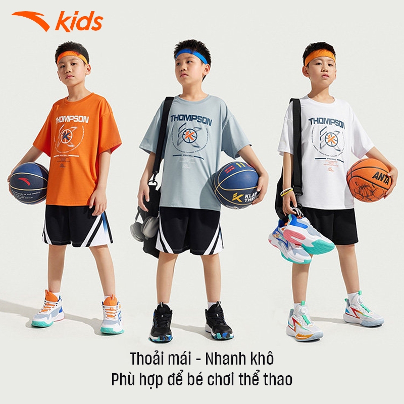 ANTA KIDS Áo Phông Thể Thao Bé Trai Bóng Rổ Thoáng Mát, Thoải Mái Vận Động 3525B1107