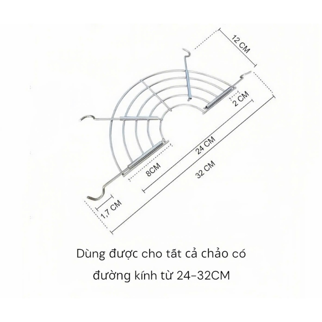 Vỉ Gác Chảo CHOCKMEN Inox Siêu Dày Khay Ráo Dầu Giá Gác Giá Ráo Dầu Đặt Lên Chảo Chiên Rán Nhà Bếp