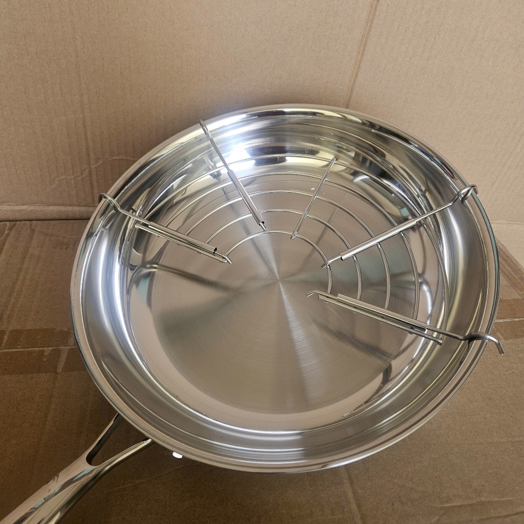 Vỉ Gác Chảo CHOCKMEN Inox Siêu Dày Khay Ráo Dầu Giá Gác Giá Ráo Dầu Đặt Lên Chảo Chiên Rán Nhà Bếp