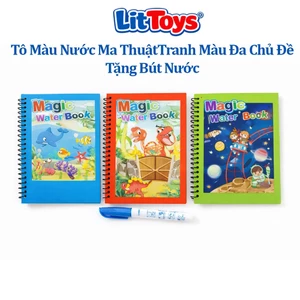 Tô Màu Nước Ma Thuật Cho Bé ToysLit Tranh Màu Đa Chủ Đề Sáng Tạo, Tặng Kèm Bút Vẽ Tiện Lợi