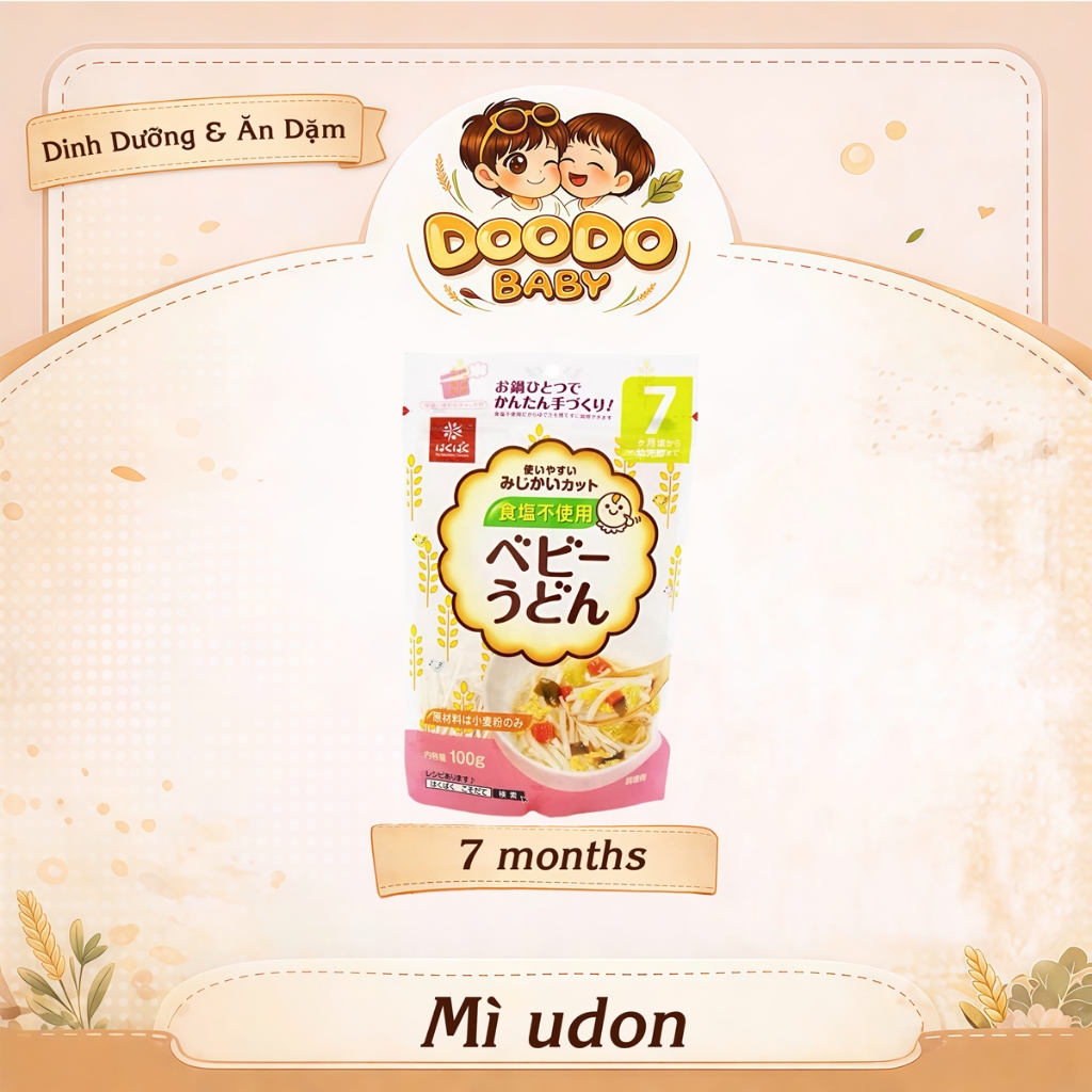 Mì Somen Hakubaku Tách Muối Ăn Dặm Cho Bé từ 5m+ (100g)