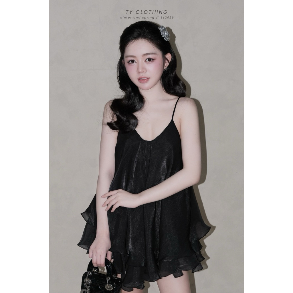 Set Áo Yếm Đính Ngọc- Hàng Thiết Kế- Màu Đen- TYCLOTHING