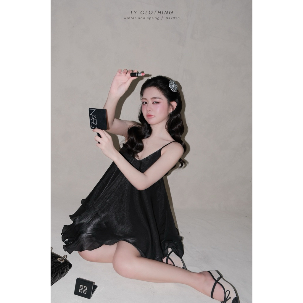 Set Áo Yếm Đính Ngọc- Hàng Thiết Kế- Màu Đen- TYCLOTHING