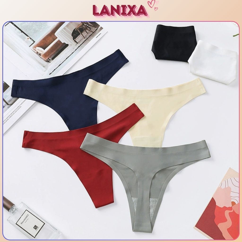 Quần lót nữ su đúc không đường may co giãn tốt dáng chữ y  đáy lót 2 lớp kháng khuẩn LANIXA L957