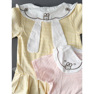 Váy bé gái tay ngắn thun cotton mỏng 9th-3 tuổi Váy bé gái kẻ sọc kiểu dáng dễ thương hàng QC D1268