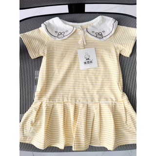 Váy bé gái tay ngắn thun cotton mỏng 9th-3 tuổi Váy bé gái kẻ sọc kiểu dáng dễ thương hàng QC D1268