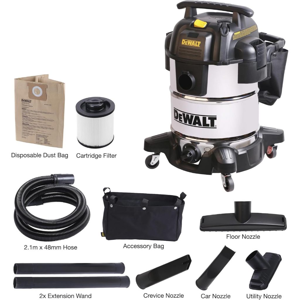 Máy hút bụi công nghiệp 3 chức năng ướt / khô / thổi 38L Dewalt DXV38SD - 17Kpa - Hàng chính hãng