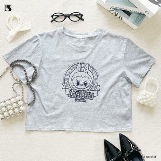 Áo Thun Nữ Croptop In Hình Labubu, Áo Phông Nữ Ngắn Tay Cổ Tròn Form Rộng, Áo Thun Croptop Nữ Dễ Thương 6935