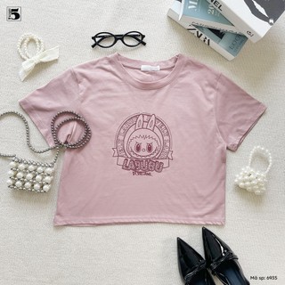 Áo Thun Nữ Croptop In Hình Labubu, Áo Phông Nữ Ngắn Tay Cổ Tròn Form Rộng, Áo Thun Croptop Nữ Dễ Thương 6935