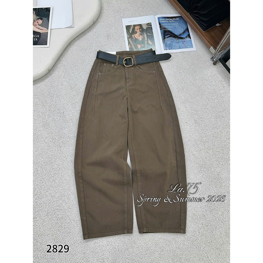 [Sẵn/QC] Quần Jeans Nữ Dáng Suông 100/25cm Chất Mềm Tặng Kèm Đai Đủ Màu #2829