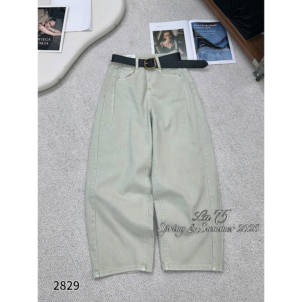 [Sẵn/QC] Quần Jeans Nữ Dáng Suông 100/25cm Chất Mềm Tặng Kèm Đai Đủ Màu #2829