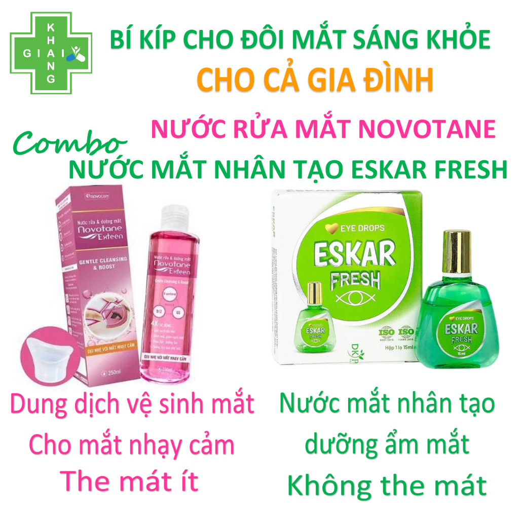 Nước mắt nhân tạo Eskar Fresh giúp giảm mỏi mắt, khô mắt cho đôi mắt sáng khỏe (Chai 15ml)